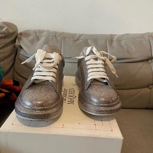 Alexander McQueen shoes sparkle silver sz 11